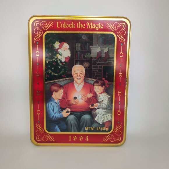 Vtg Nabisco Oreo Unlock The Magic Collectible Tin 1994 Grandfather Remembers - Picture 1 of 8